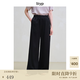 旅途原品ltyp 100%醋酸一片式休閑褲 時(shí)尚優(yōu)雅輕薄寬松闊腿褲女秋 靜謐黑 L