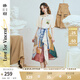 兩三事梵高文藝 藝術(shù)長(zhǎng)廊 2025夏季新款復(fù)古印花抽繩綁帶兩穿半身裙 花色-y XS
