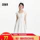 森馬（Semir）連衣裙女收腰蝴蝶結少女感2025夏俏皮木耳邊方領短裙109325114007