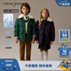 Teenie Weenie Kids小熊童裝24冬男女童仿羊羔毛翻領(lǐng)厚三防羽絨服 藏青色 160