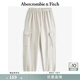 Abercrombie & Fitch女裝24春秋款抓絨美式工裝風(fēng)束腳運(yùn)動(dòng)衛(wèi)褲長褲147-4094 奶白色 S (165/72A)