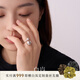 白嵐雙珠戒指女單戒925銀小眾設計感精致大氣飾品七夕情人節禮物送老