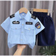翱優(yōu)小警官服裝兒童 警常服夏裝短袖套裝男女童小孩衣服警官服小寶寶 短袖警察+短褲 130