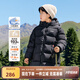 左西童裝男童羽絨服中長(cháng)款冬季加厚保暖2025新款兒童戶(hù)外三防外套 黑色【升級抗菌大朵絨】 140 cm（充絨量163g）