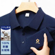 夢(mèng)特嬌斷碼品牌純棉短袖POLO衫時(shí)尚休閑夏季t恤衫爸爸裝 藏青色 XL _建議135-150斤