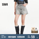 森馬（Semir）牛仔褲女寬松美式熱褲酷颯風(fēng)夏街頭毛邊短褲復(fù)古辣妹103324122010