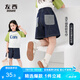左西女童短褲夏兒童撞色牛仔褲2025中大童女孩熱褲夏季 深牛仔色 120