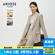 艾諾絲雅詩(shī)【商場(chǎng)同款】春秋新通勤風(fēng)休閑墊肩女裝一?？畚餮b外套10821356 茶米色 XL