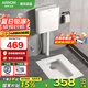 箭牌（ARROW） 蹲便器蹲坑式防臭防堵家用蹲廁便池蹲坑衛(wèi)生間陶瓷大便器套裝 高256帶彎前排+水箱(送角閥軟管)