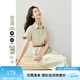 梵希蔓休閑通勤連衣裙女2025年夏新款Polo領(lǐng)收腰顯瘦襯衫純棉裙子 M7075 豆綠色 M