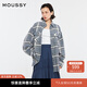 moussy 【趙昭儀同款】女裝新品美式格紋LOGO襯衫028IS430-3091 160灰色 均碼