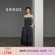 ERDOS 春夏寬松度假風(fēng)吊帶幾何定位印花時尚度假女連衣裙 藏藍(lán) L 165/88A