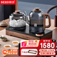 新功（SEKO）自動上水電熱水壺?zé)畨刂悄芎銣仉姴锠t泡茶專用可嵌入茶盤電水壺G46 1L 高端雙進(jìn)水電茶壺（含木框）
