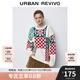 UR冬季新款女裝慵懶風(fēng)氛圍撞色提花寬松針織衫UYL940087 多色 S