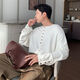 Hualun男生衣服早秋半開(kāi)衫上衣長(cháng)袖免燙T恤男款韓版簡(jiǎn)約痞帥體恤 白色 M