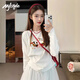 MJ STYLE圓領(lǐng)寬松純棉學(xué)院風(fēng)長(cháng)袖T恤女2025年秋季新款舒適內搭打底衫上衣