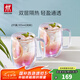雙立人（ZWILLING）水杯杯子茶杯玻璃杯咖啡杯拿鐵杯雙層隔熱奶茶牛奶杯泡茶杯甜品碗 雙層馬克杯（炫彩）355ml2只
