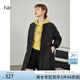 FANSILANEN范思藍恩 新款時(shí)尚設計感波浪曲線(xiàn)收腰顯瘦中長(cháng)羽絨服214080 黑色（長(cháng)款） S
