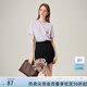 范思藍(lán)恩法式貓咪刺繡短袖t恤女2024新款夏季韓版寬松上衣12375 薰衣草紫 M
