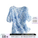 她池碎花襯衫2025春夏新款女裝時尚圓領(lǐng)溫柔淑女風(fēng)上衣