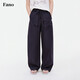 fano studios范洛Fano 休閑感蝴蝶結(jié)系帶抽繩直筒長褲女夏薄款休閑褲2025新款 藏青 現(xiàn)貨 L