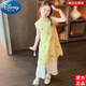 迪士尼（Disney）女童連衣裙2025新款夏季兒童新中式套裝女大童裙子中國風(fēng)旗袍夏裝 綠色 140 尺碼9~10歲【130-140cm】