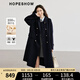 紅袖100%綿羊毛呢大衣冬季2024新款女裝學(xué)院風(fēng)落肩高級翻領(lǐng)雙面呢外套 藏青495 S
