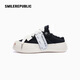 smilerepublic張藝興同款經(jīng)典黑白半拖開口笑增高厚底帆布鞋夏季一腳蹬潮流百搭 黑色 38