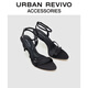 URBAN REVIVO2025夏季新款女士魅力百搭高跟涼鞋UAWS50044 黑色 38