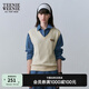 Teenie Weenie小熊V領(lǐng)套頭針織衫馬甲背心學(xué)院風(fēng)休閑短款上衣女 乳白色 S 160
