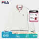 FILA 斐樂(lè)官方男士針織長(zhǎng)袖外套2025夏季新款舒適簡(jiǎn)約休閑棒球服 云白-WT L 175/96A/L