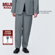 無印良品（MUJI）男式 麻 錐形褲 男士長褲子早秋款 休閑褲 男裝 AE0XUA4S 中灰色 XL (180/92A)