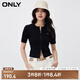 ONLY夏季百搭簡約顯瘦圓領開衫長袖針織衫女|12413B018 H1Z 黑色 L (170) 88A