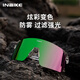 INBIKE騎行眼鏡防霧變色炫彩無框近視戶外運(yùn)動(dòng)跑步自行車護(hù)目鏡 黑框-日夜兩用-防霧炫彩變色藍(lán)片