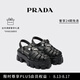 PRADA/普拉達【七夕禮物】女士金屬徽標飾Monolith厚底涼鞋 黑色 38