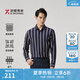 勁霸男裝時(shí)尚條紋商務(wù)休閑春秋長(zhǎng)袖襯衫男|BCBT1372 深蘭 2XL