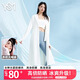 翊尚美長(cháng)款防曬衣女2025春夏防紫外線(xiàn)全身防曬服冰絲涼感奶白色均碼