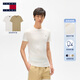 TOMMY JEANS【兩件裝】25夏季男純棉平紋針織純色修身短袖上衣T恤20687 卡其色/白色0XV M