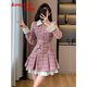 蔻伊婭（Kouyiya） 品牌女裝新品粉色小香風(fēng)粗花呢連衣裙女早秋2025新款復古套裝女 圖片色 S