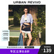 UR2025夏季新款女裝設(shè)計(jì)感學(xué)院風(fēng)拼接短款百褶半裙UYV550032 墨藍(lán)（散邊工藝） L