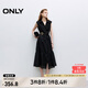 ONLY2025春季新款氣質(zhì)淑女風(fēng)中長裙無袖襯衫連衣裙女|125107046 H1Z黑色 XS
