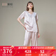 美標(biāo)（MEIBIAO）送愛(ài)人禮物短袖真絲睡衣女春夏19姆米重磅套裝100%桑蠶絲綢家居服 灰粉 短袖七分褲套裝 XL (170/92A)