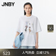 JNBY/江南布衣25夏新品圖案T恤女短袖圓領(lǐng)寬松簡約舒適5P6113460 101/漂白 S