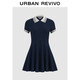 UR2025夏季新款女裝時(shí)尚運動(dòng)風(fēng)撞色拼接短袖連衣裙UYU750060
