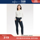 伊芙麗（eifini）蔣欣代言【萬(wàn)向彈】經(jīng)典小腳修身彈力顯瘦牛仔褲秋季新款鉛筆褲 深藍色 M 100-115斤