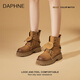DAPHNE達(dá)芙妮大黃靴女2025新款春秋英倫風(fēng)女靴登山鞋厚底短靴工裝馬丁靴