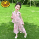 G.DUCKKIDS漢服女童棉綢套裝夏季2025新款洋氣時(shí)髦兒童新中式夏裝女寶兩件套 粉色 棉綢縮水，拍大一碼 130 cm