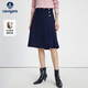 納維凱爾意大利小帆船女25年新款時(shí)尚百褶裙A型收腰中長(cháng)半身裙2332845501