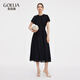 歌莉婭天絲連衣裙女2025新款出席重要場(chǎng)合小黑裙子1E5C4K64A 00B黑色 XL