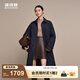 波司登（BOSIDENG）2025新款輕薄90鵝絨服女長款小香風菱格襯衫領保暖外套B250134188 暮色深藍|5995 S 160/84A 體重約100-110斤